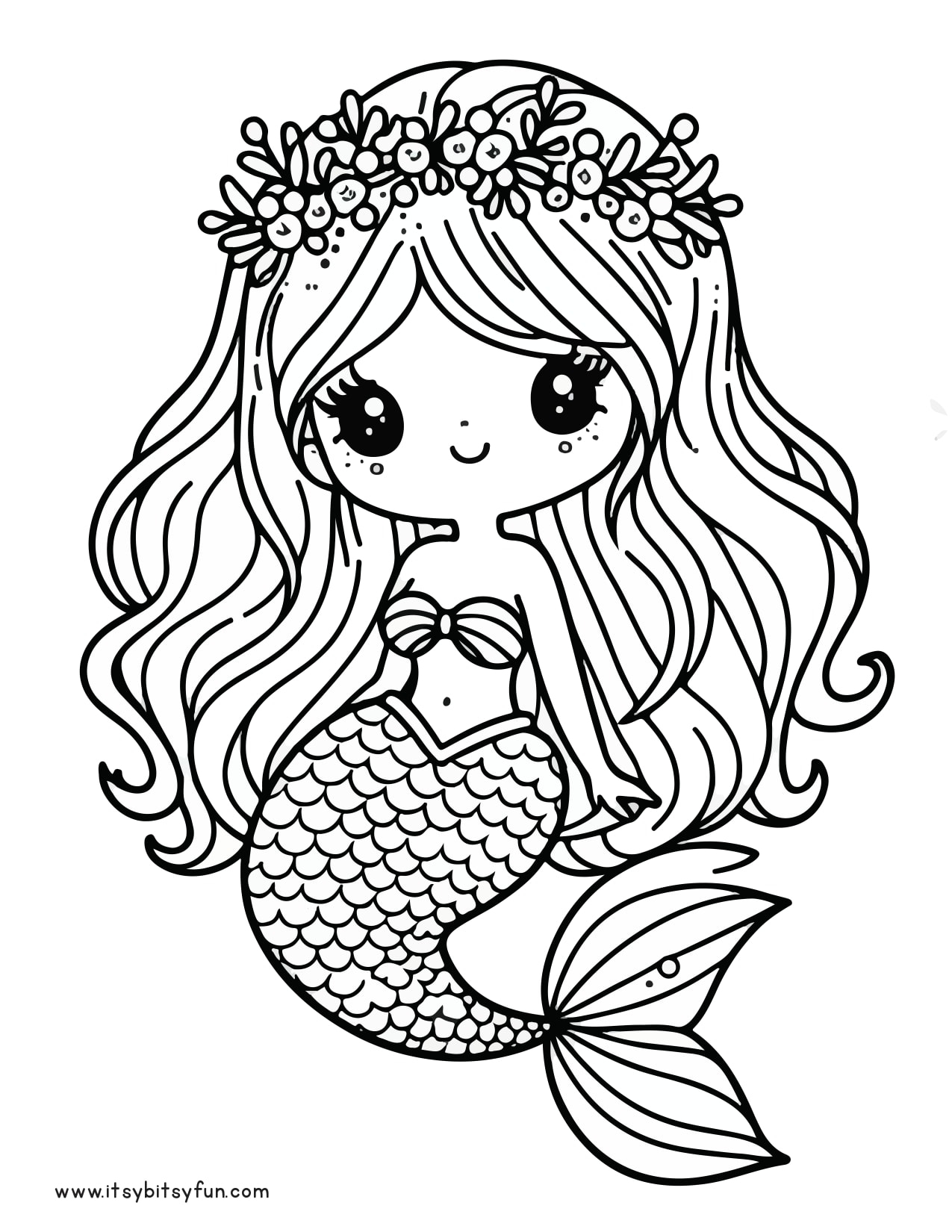 Free Printable Mermaid Coloring Pages For Kids Itsy Bitsy Fun