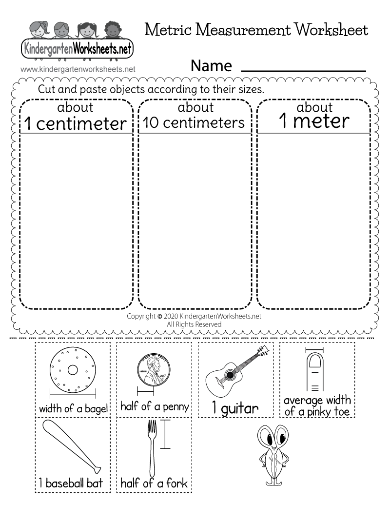 Free Printable Metric Measurement Worksheet For Kindergarten
