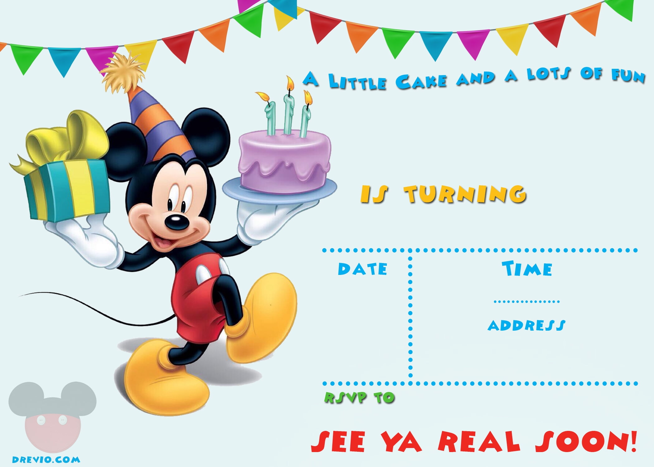 free mickey mouse party invitation template
