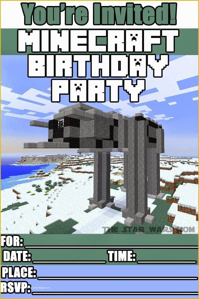 free minecraft birthday invitations templates