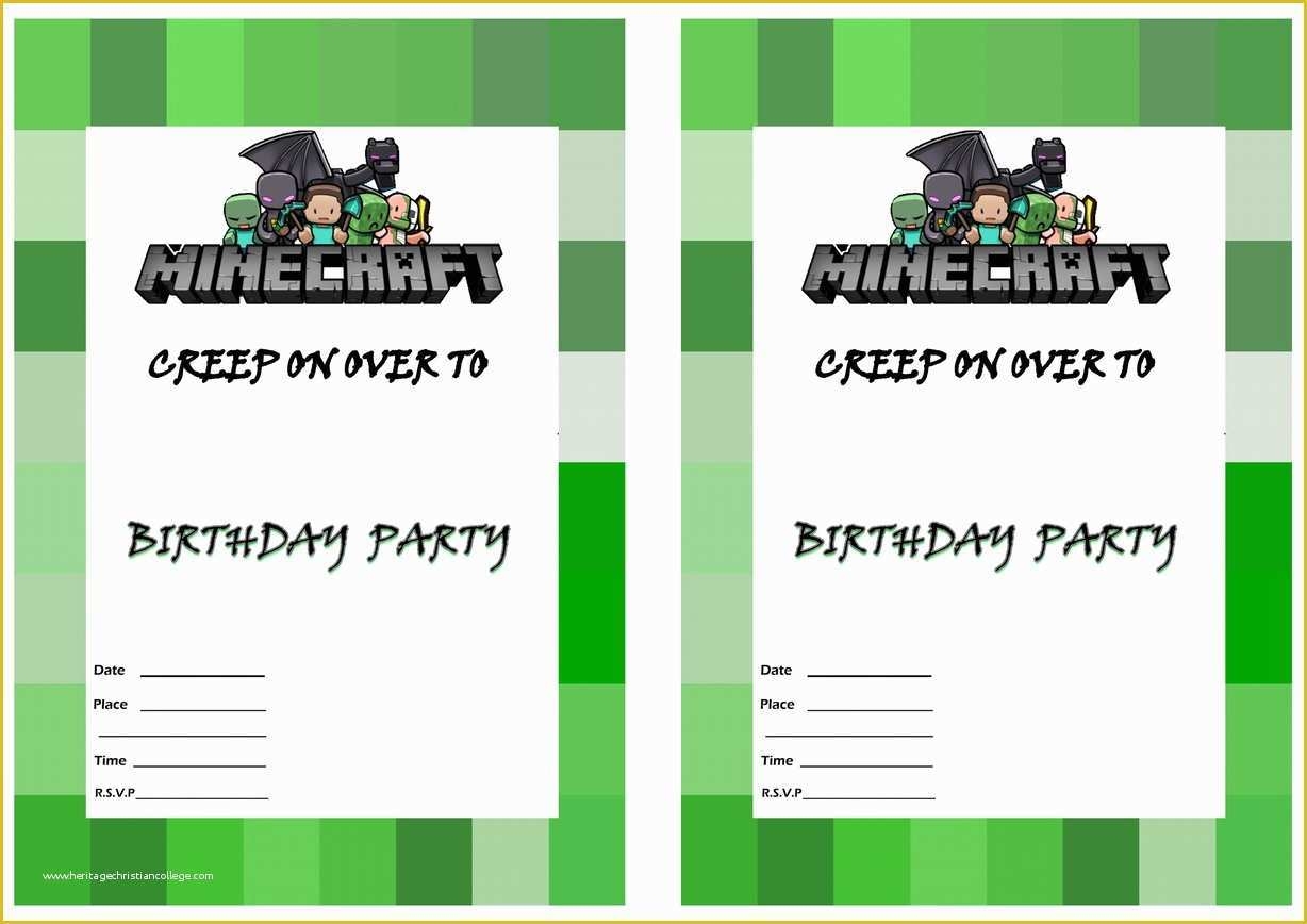 Free Printable Minecraft Birthday Party Invitations Templates Of Free 
