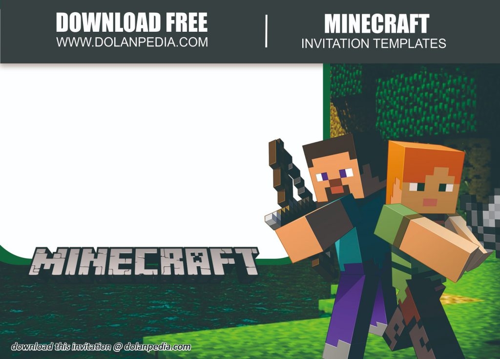 Free Printable Minecraft Invitation Template Dolanpedia