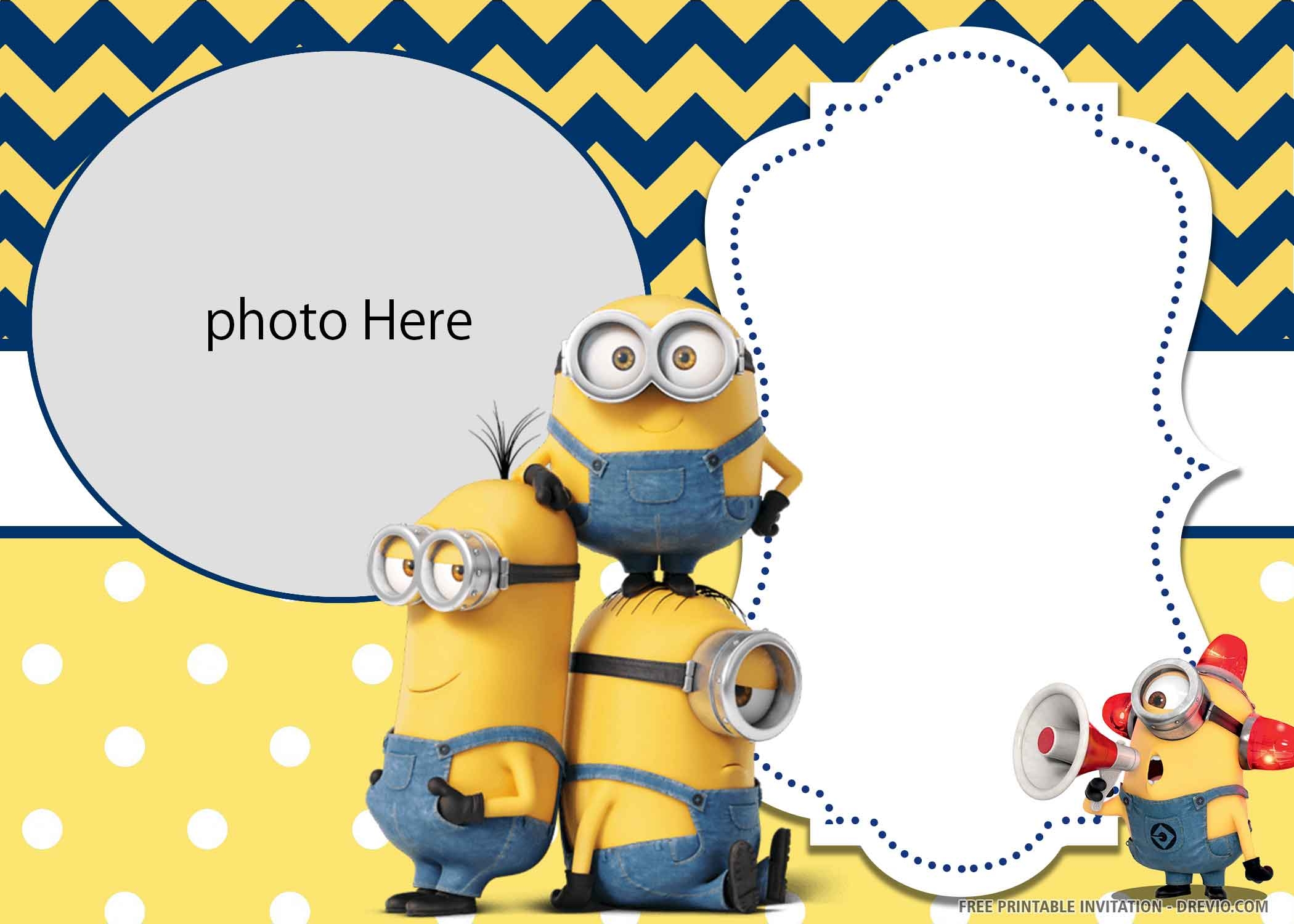 free printable minion invitation template