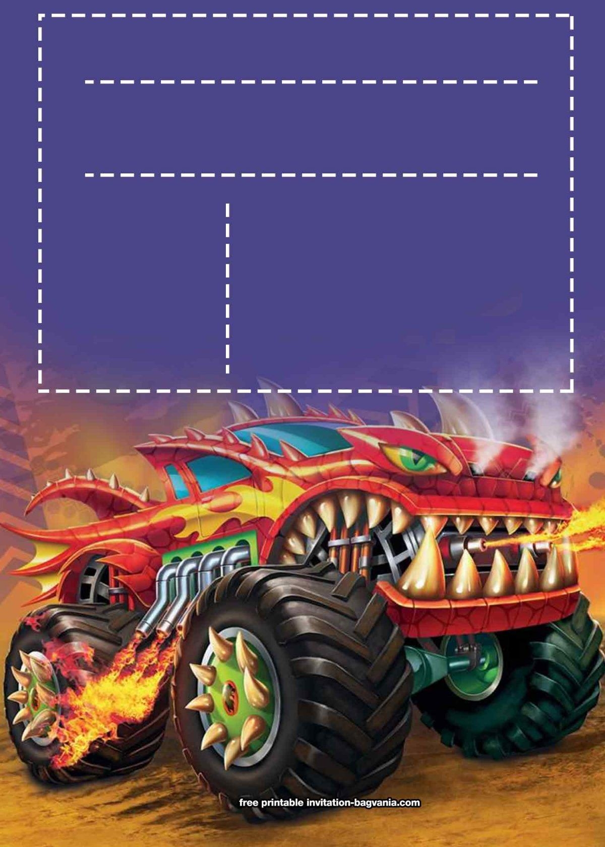 FREE Printable Monster Truck Birthday Invitation Templates FREE 