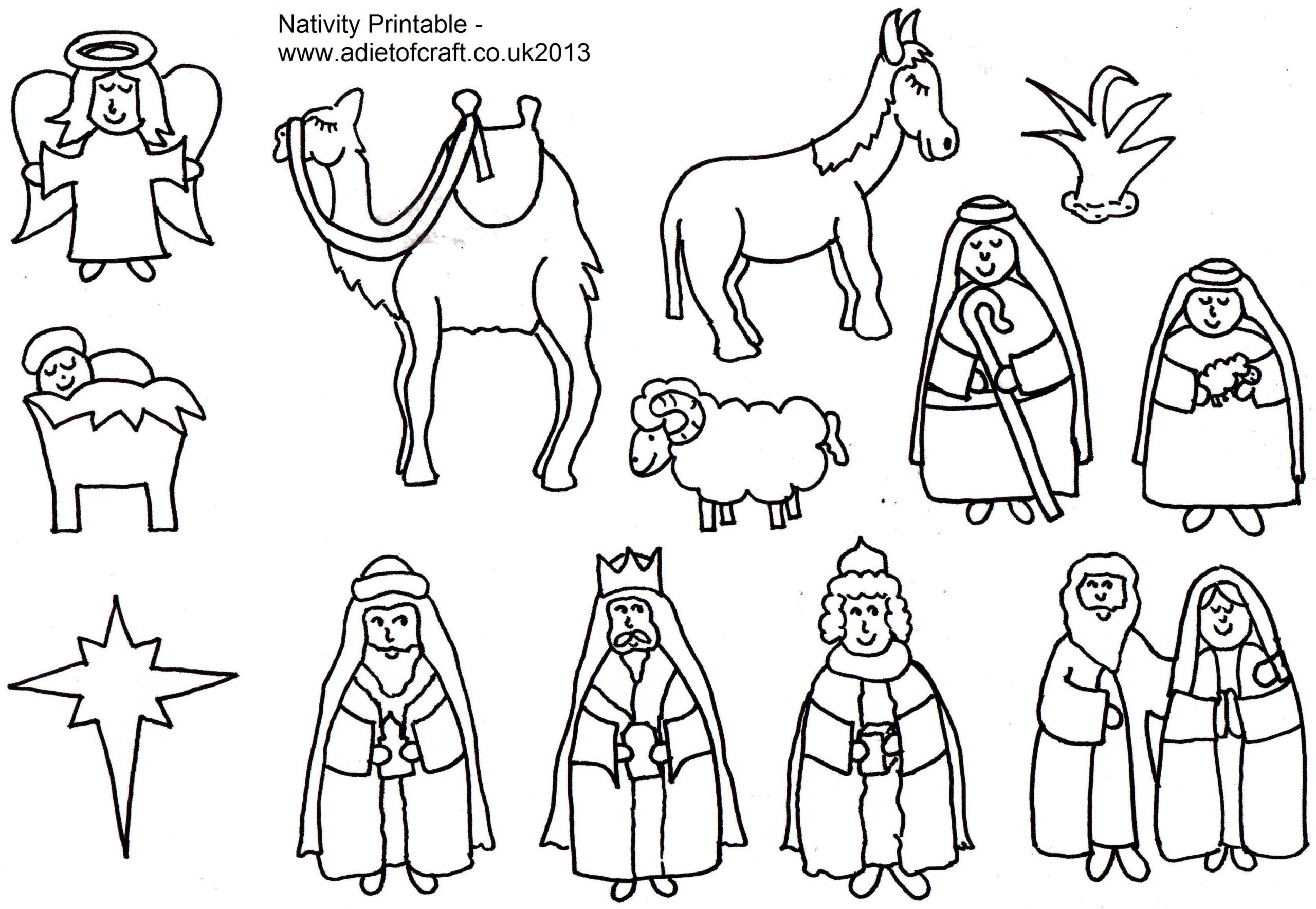 nativity scene coloring pages free printable