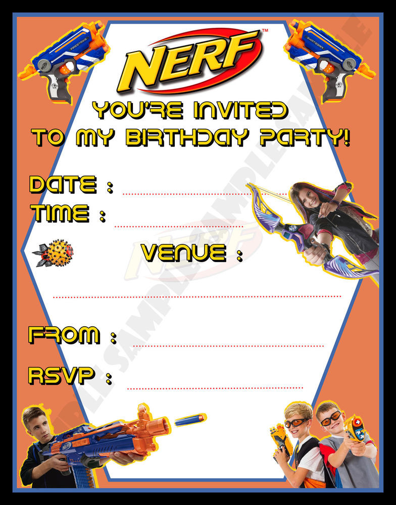Free Printable Nerf Gun Party Invitations Template Free Printable 