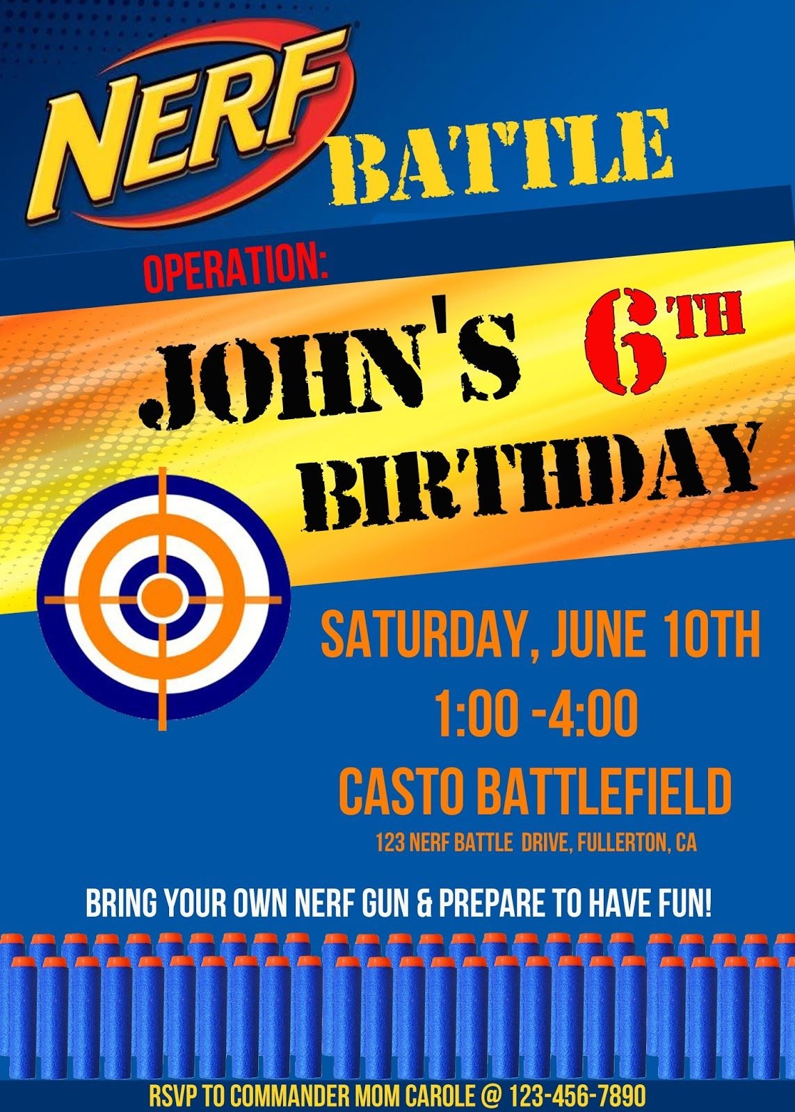 Free Printable Nerf Party Invitations Template Free