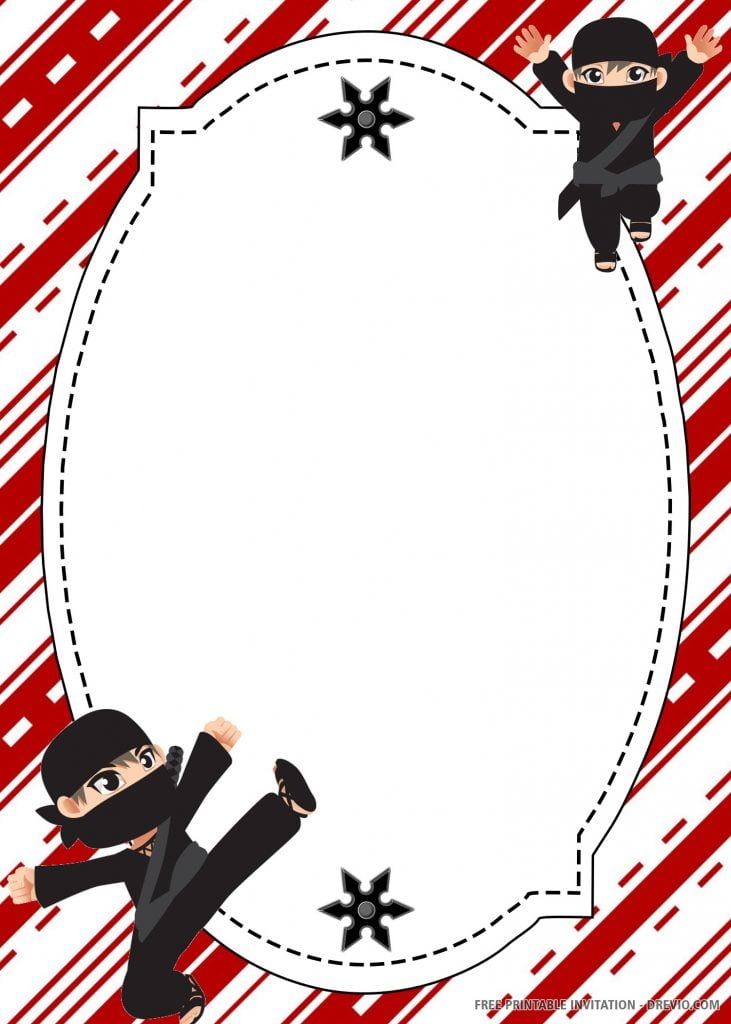  FREE PRINTABLE Ninja Birthday Invitation Template Download 