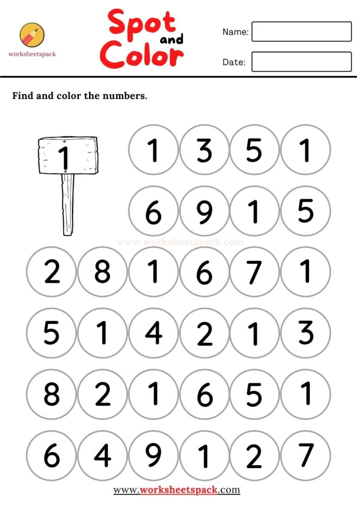 Free Printable Number 1 Worksheets For Kids PDFs Brighterly 