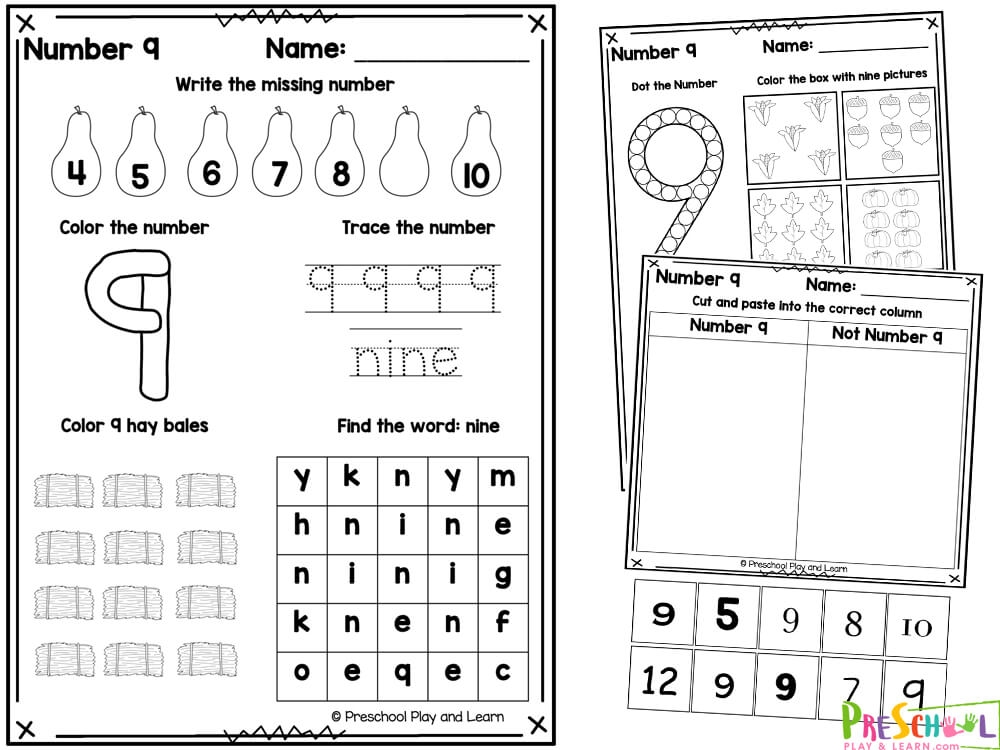 number 9 worksheet