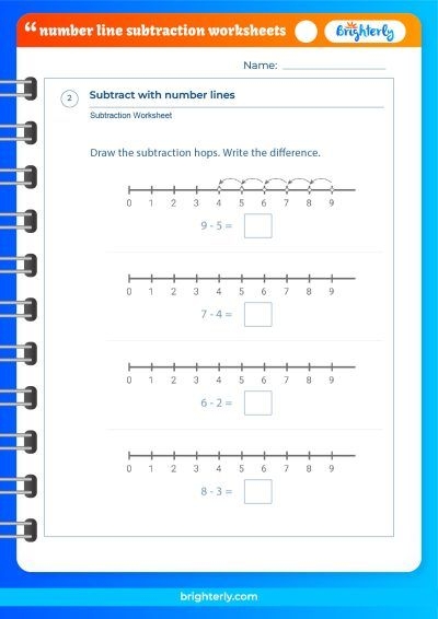 FREE Printable Number Line Subtraction Worksheets PDFs Brighterly