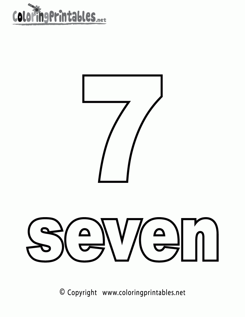 Coloring Book Number 7 Coloring Page