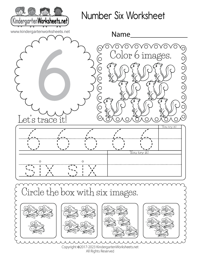 number 6 worksheet