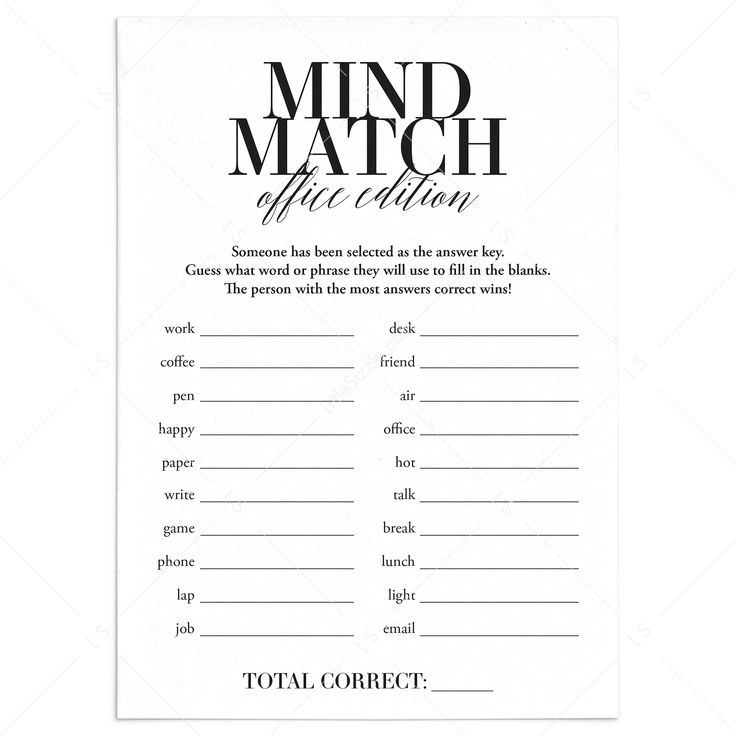 printable games for the office