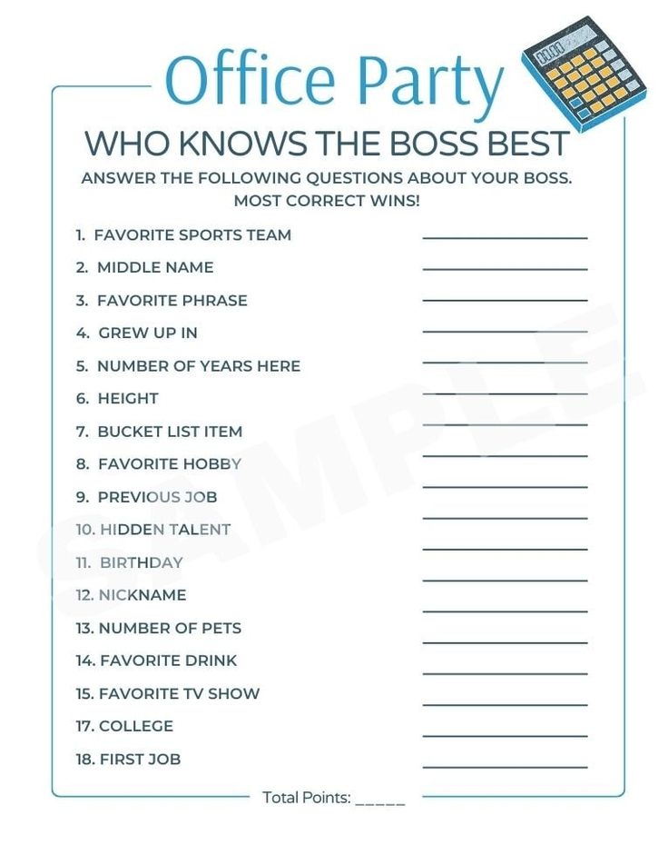 Free Printable Office Party Games Worksheets Library