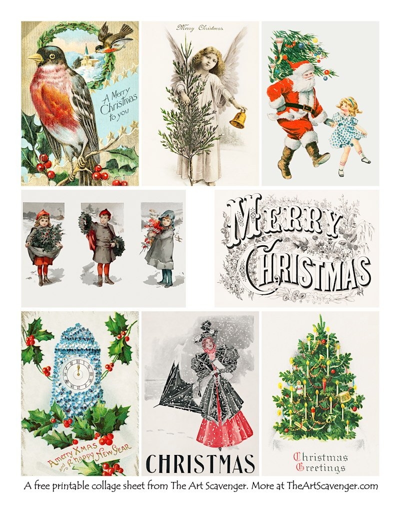 Free Printable Old Fashioned Christmas Ephemera Sheets The Art Scavenger