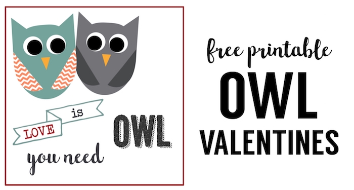 Free Printable Owl Valentine Cards Paper Trail Design Worksheets 