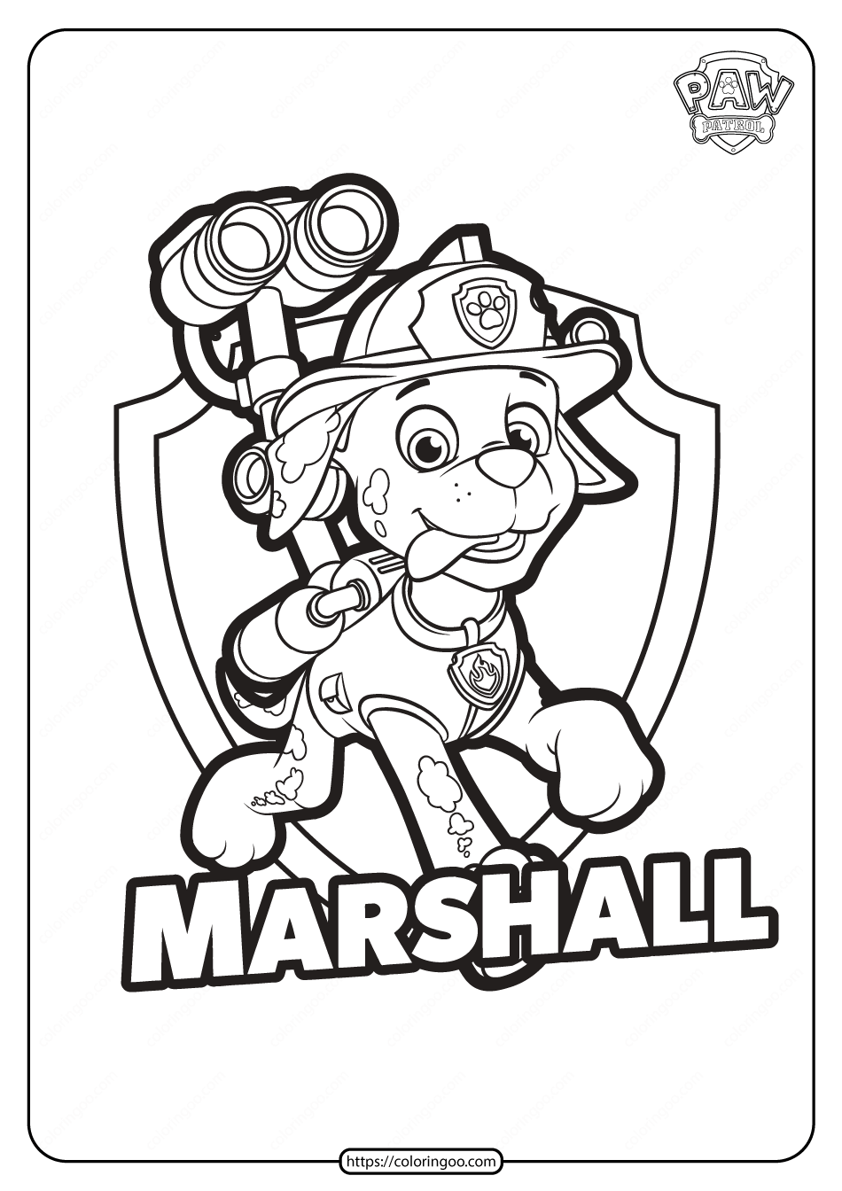 Free Printable Paw Patrol Marshall Coloring Pages