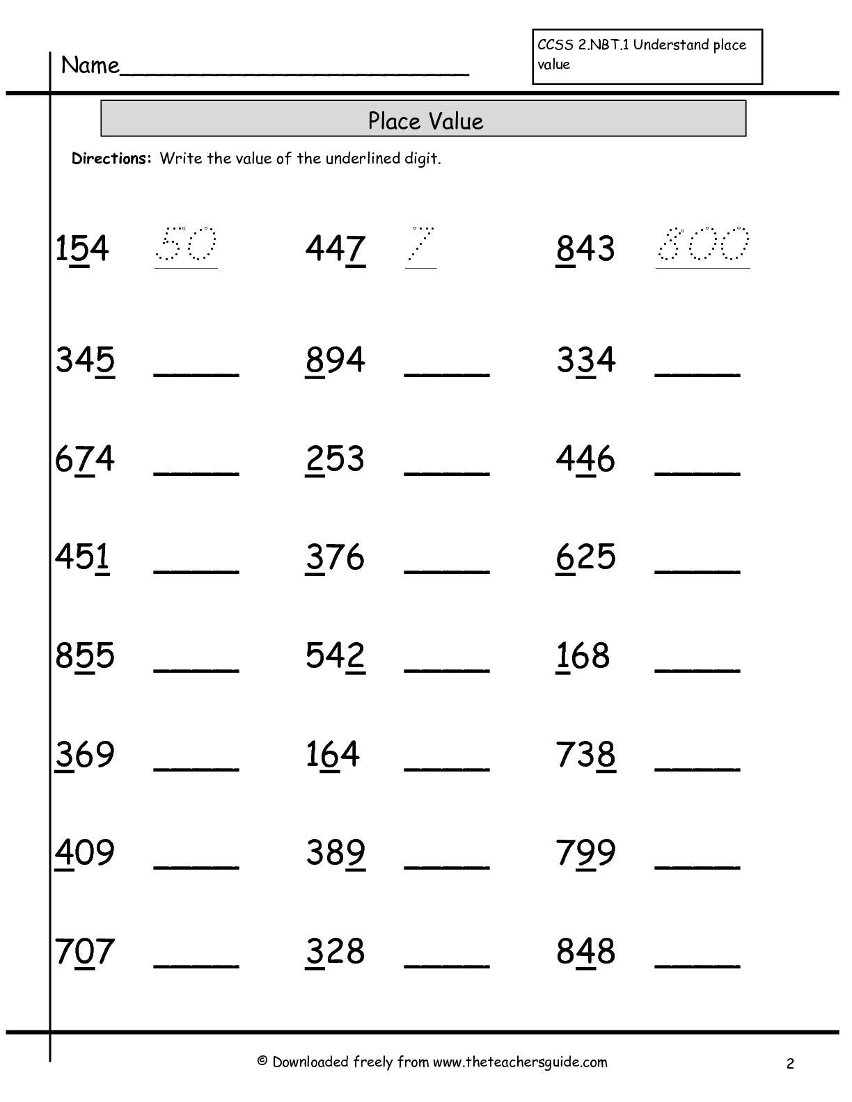Free Printable Place Value Worksheets Free Printable