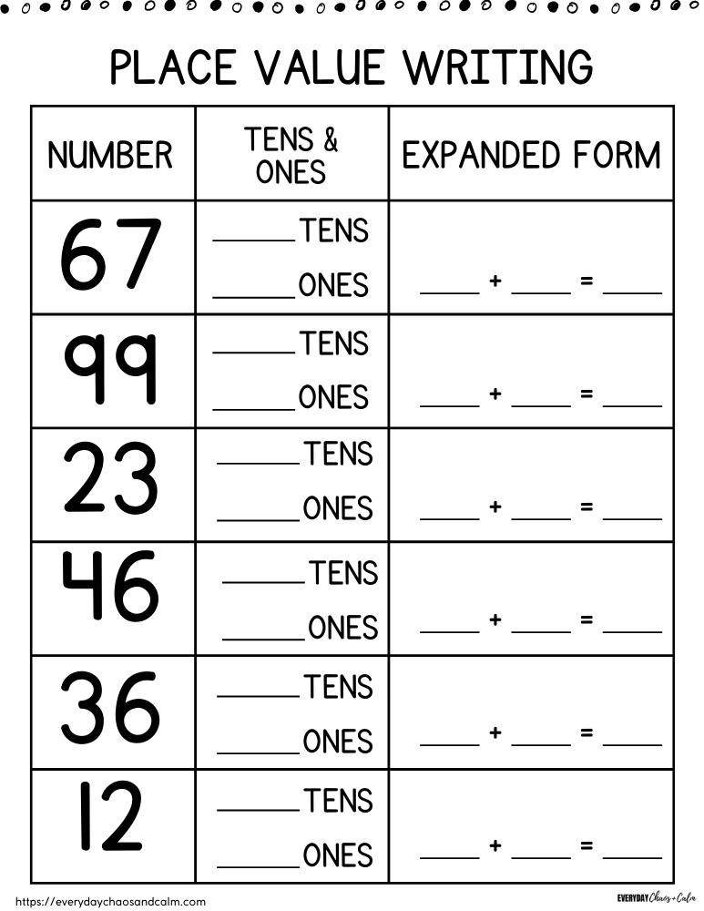Free Printable Place Value Worksheets Worksheets Library