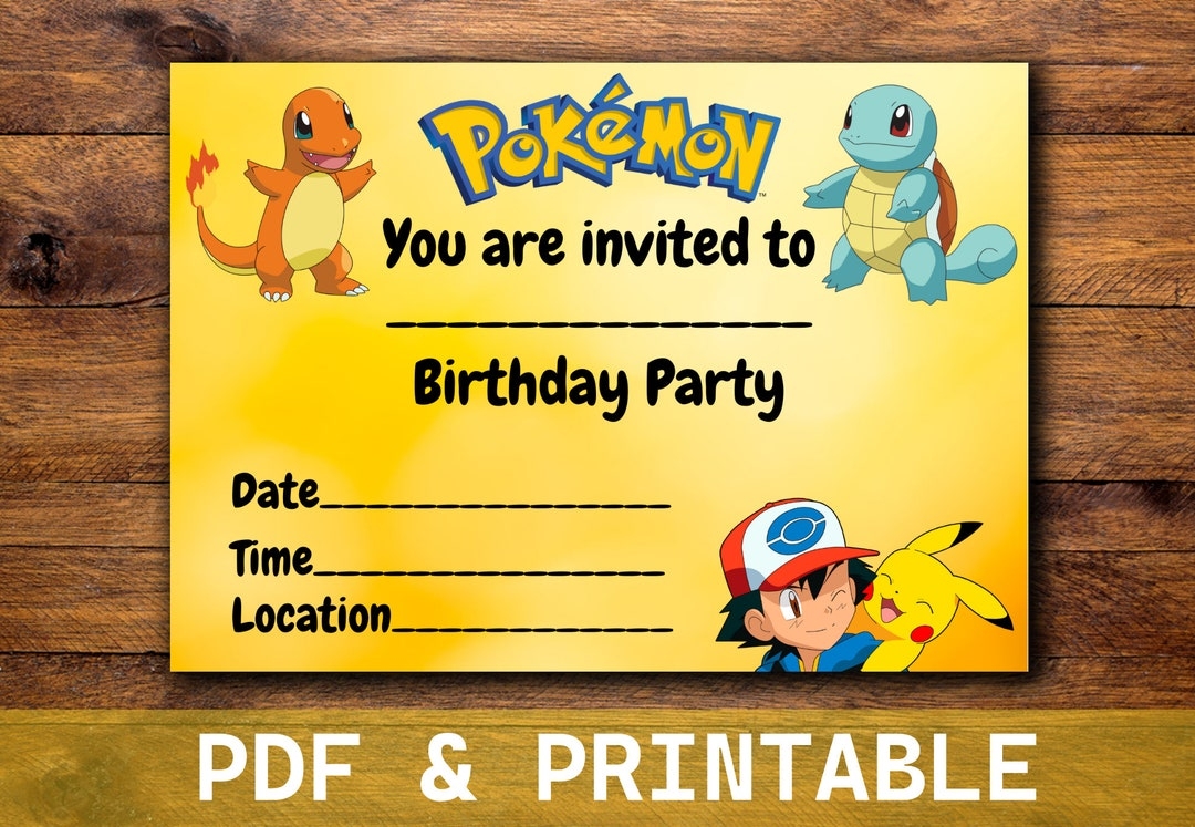 printable pokemon invitation cards