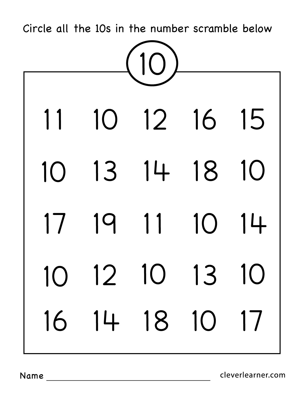 Free Printable Preschool Number Worksheets PreschoolWorksheet