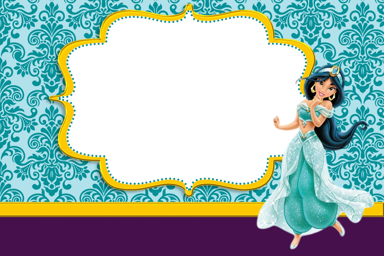 Free Printable Princess Jasmine Invitation Template Printable Templates