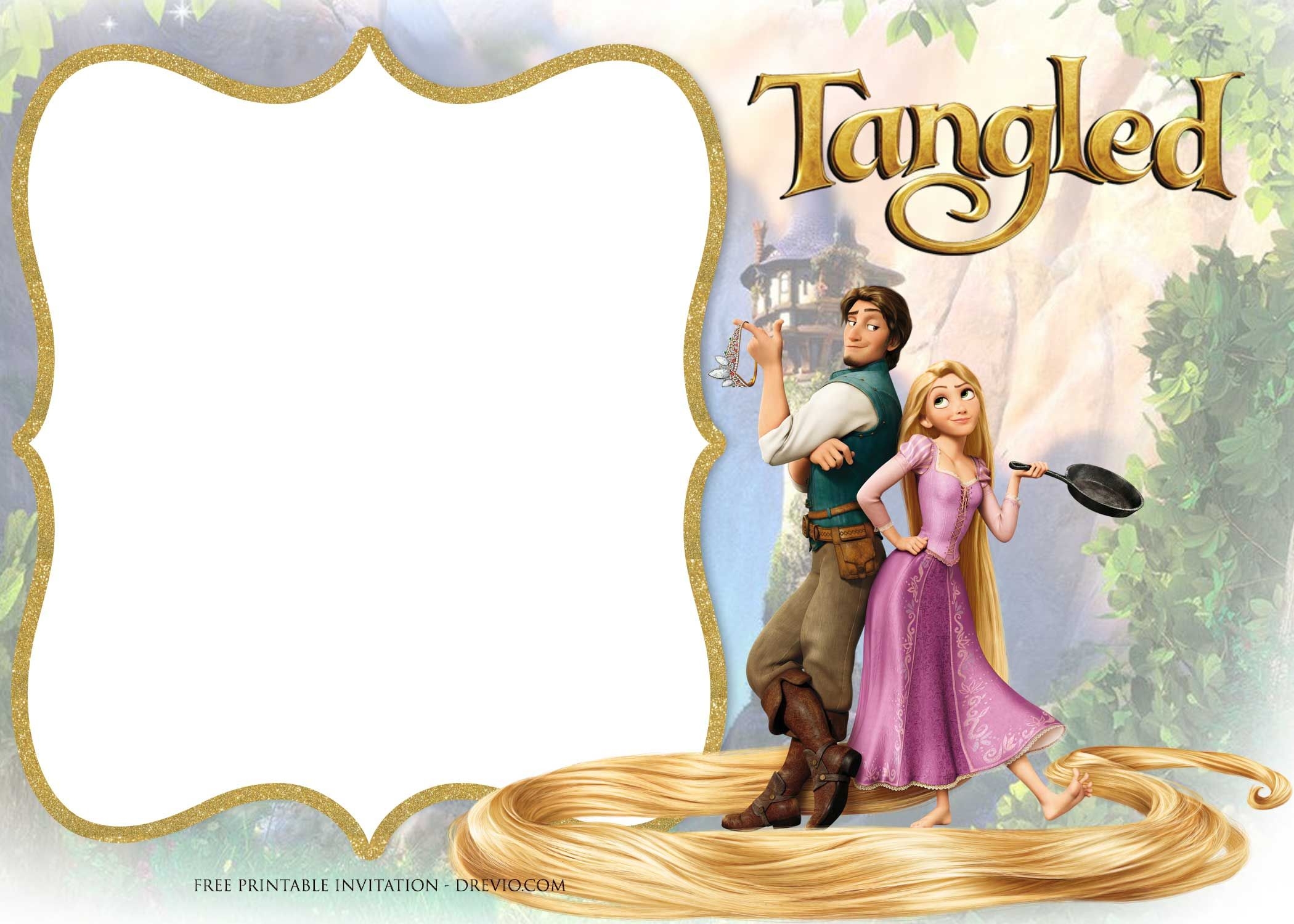 FREE Printable Princess Rapunzel Invitation Templates Download 
