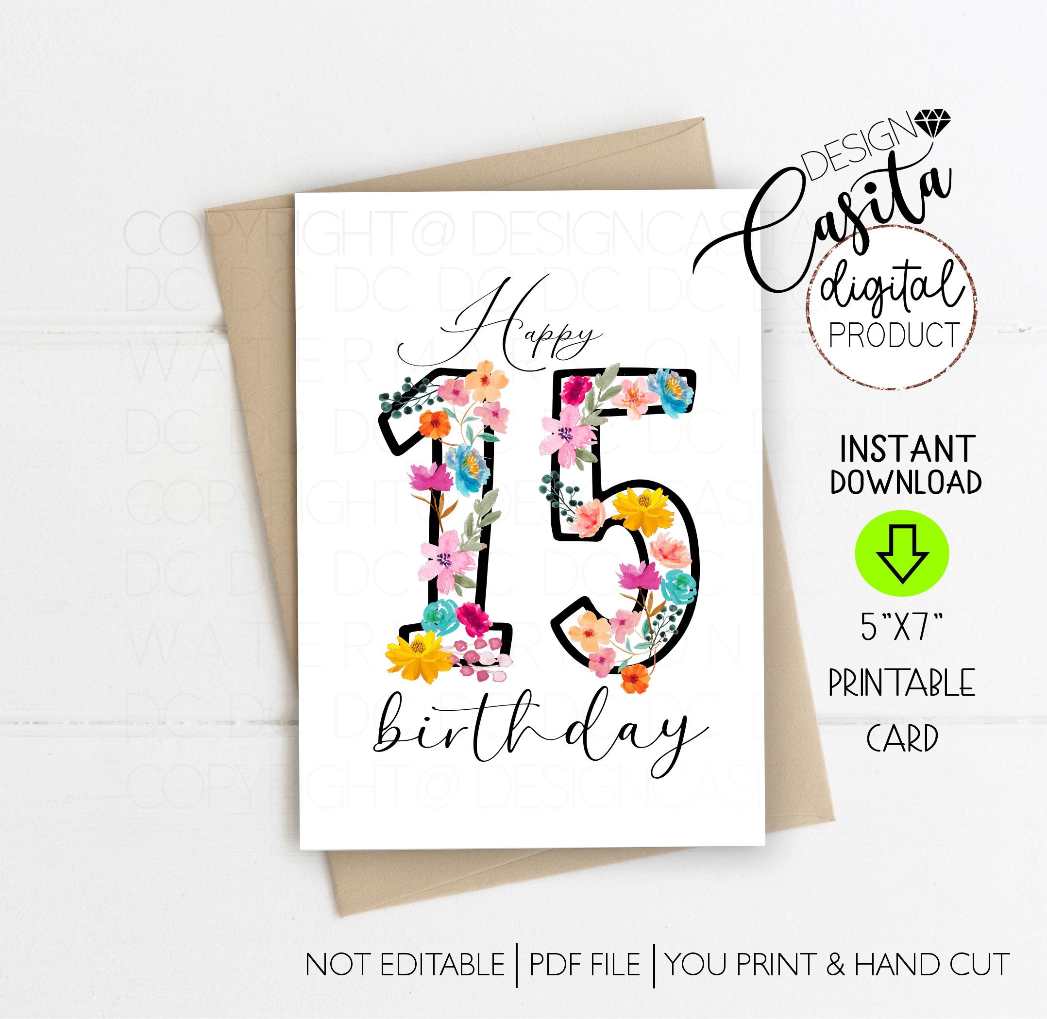 printable quinceanera birthday cards