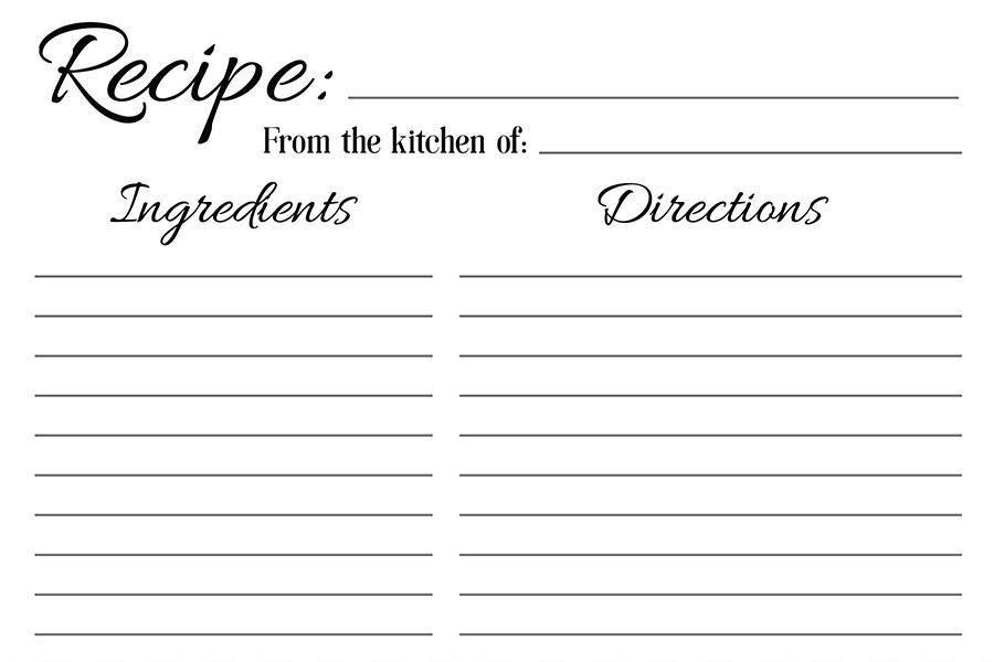 Free Printable Recipe Cards Worksheets Library