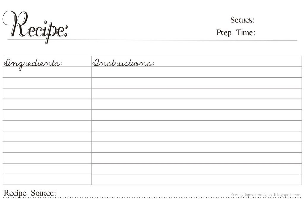 Free Printable Recipe Cards Worksheets Library