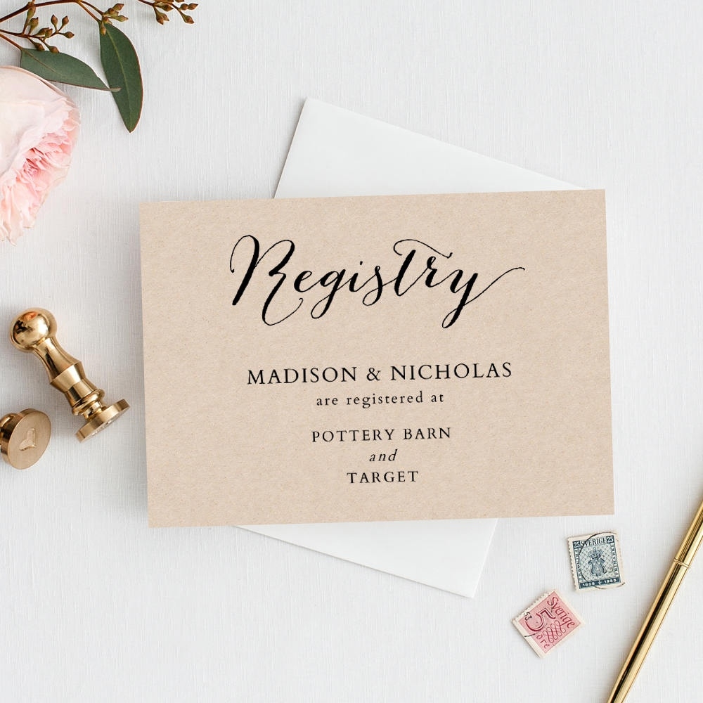 printable wedding registry cards