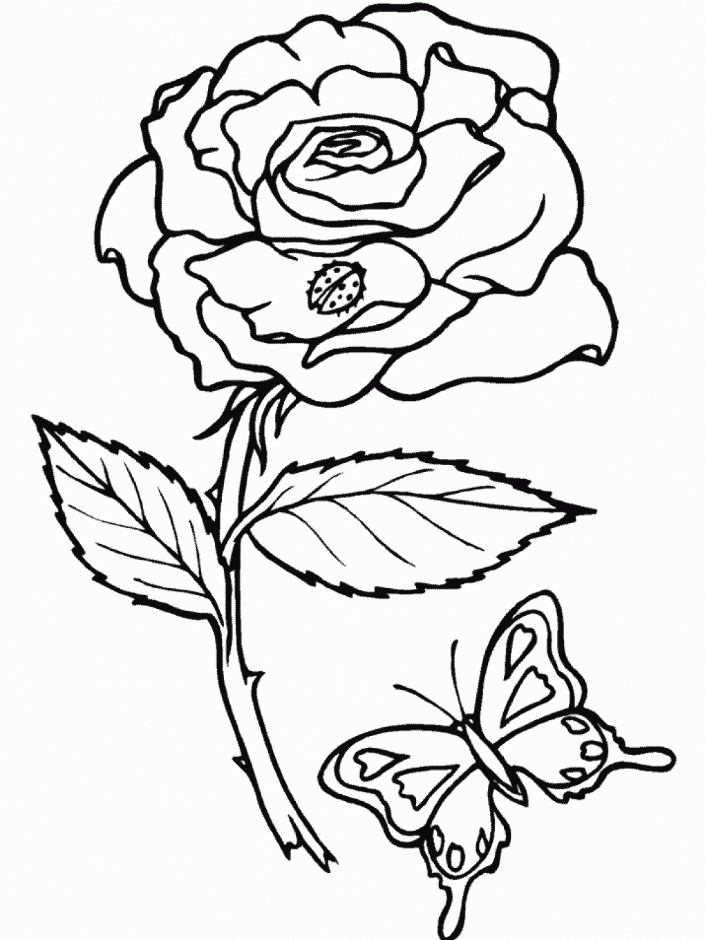 free coloring pages of roses