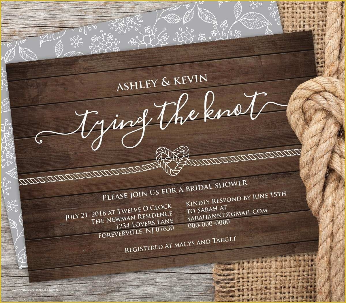 free rustic bridal shower invitation templates