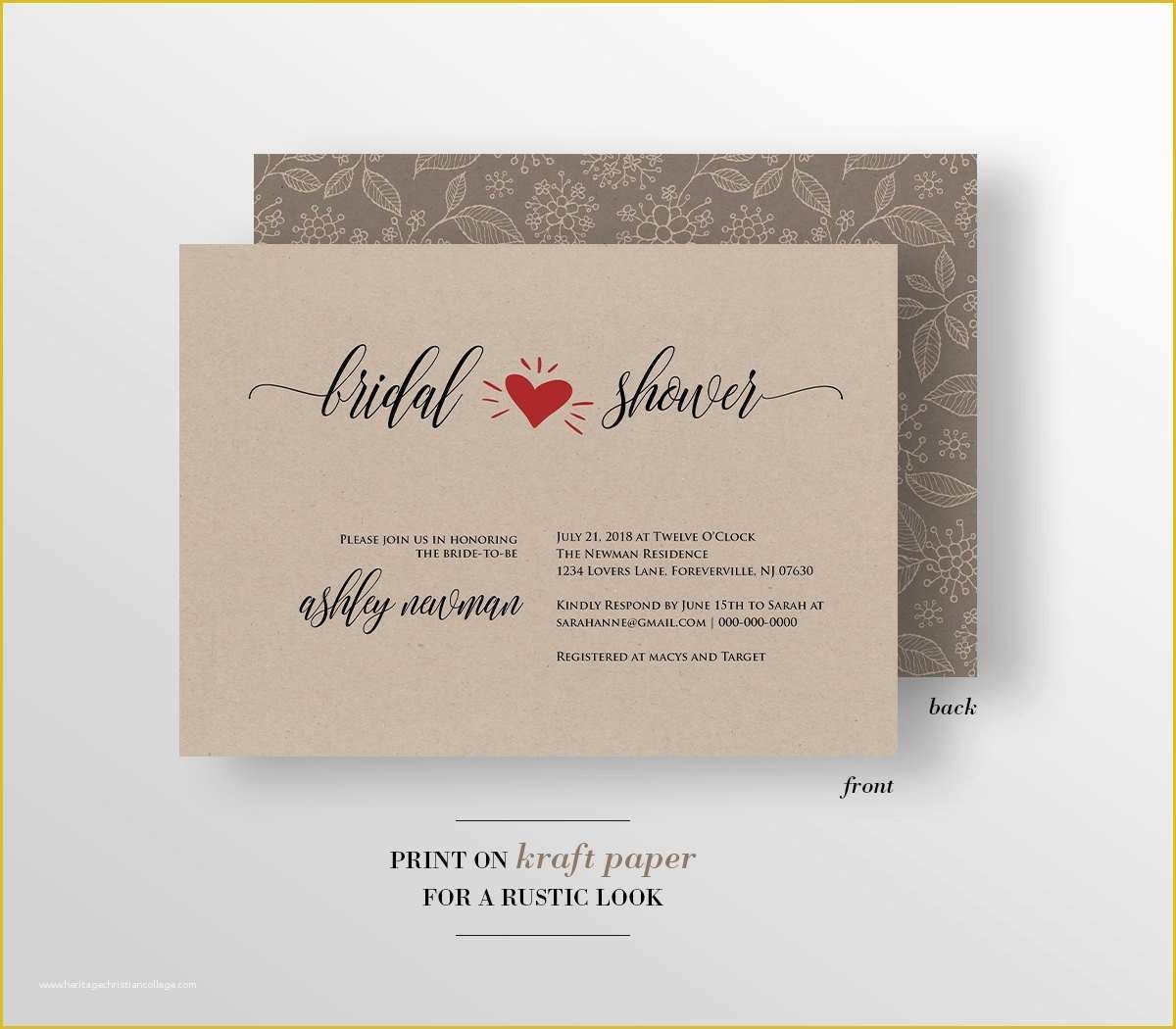 Free Printable Rustic Bridal Shower Invitation Templates Of Rustic 