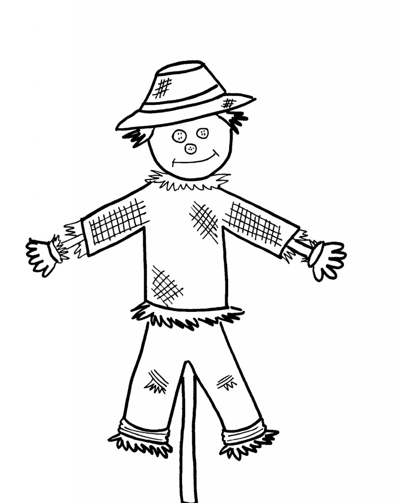 free scarecrow coloring pages