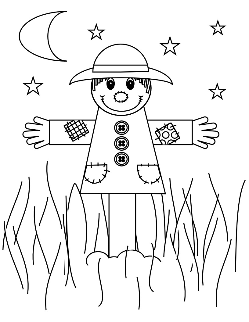 free printable scarecrow coloring pages