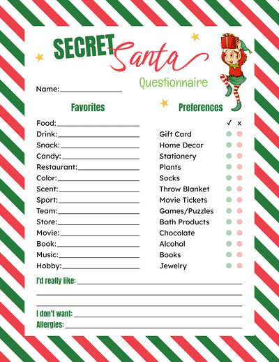 printable secret santa cards free