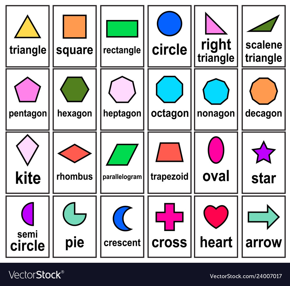 printable shape flash cards