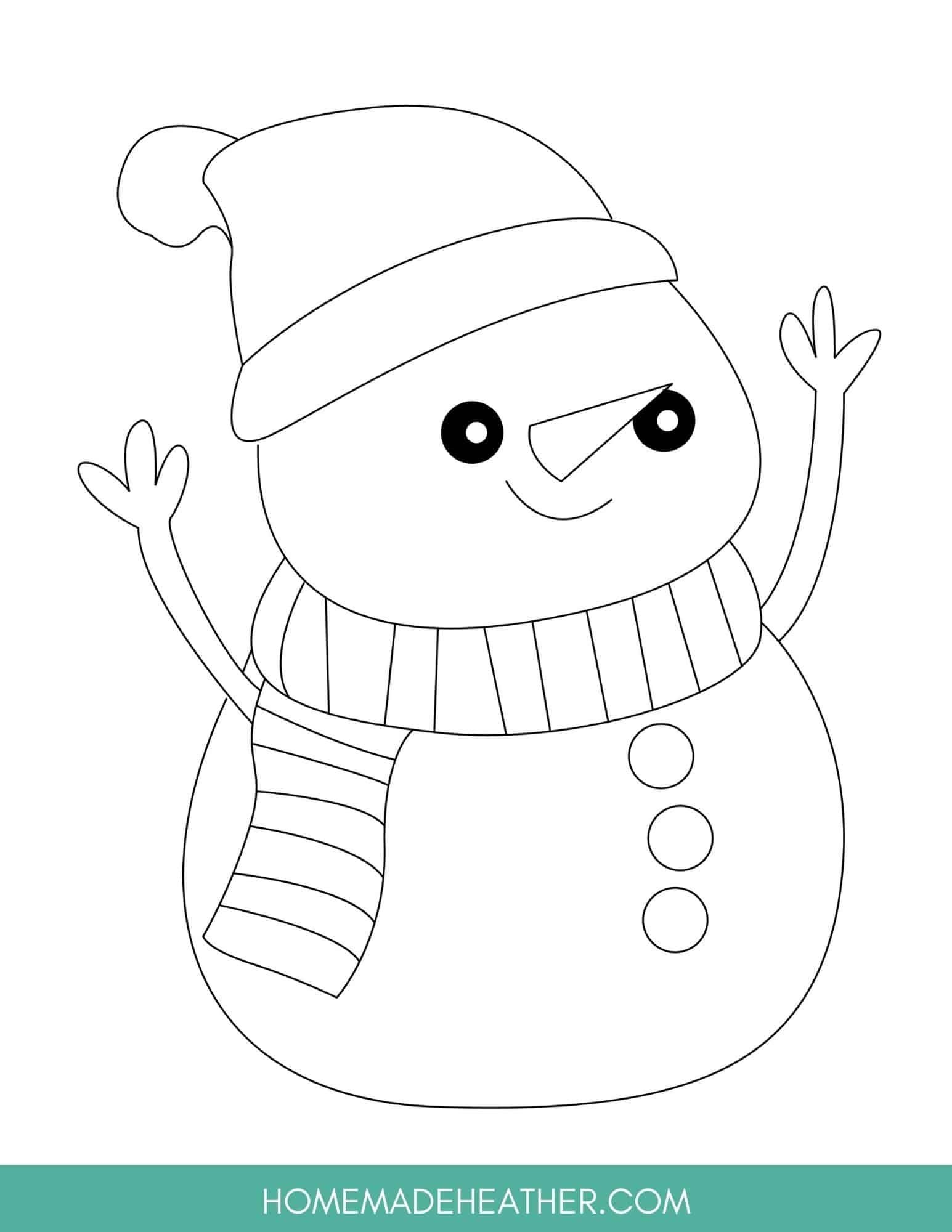 Free Printable Snowman Coloring Pages Artofit