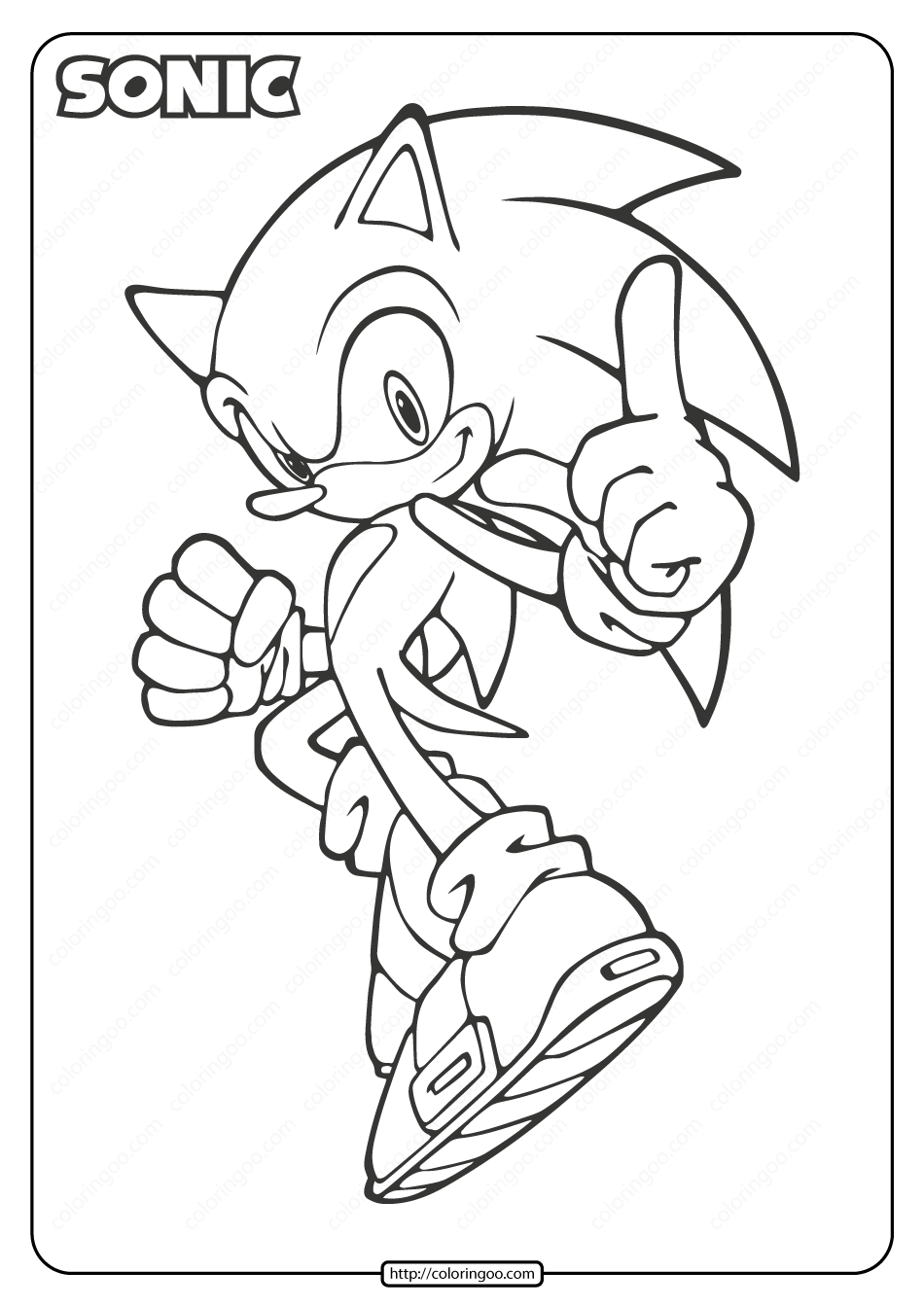 Sonic The Hedgehog Printable Coloring Pages
