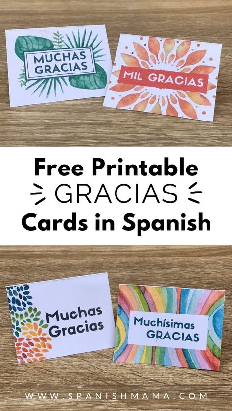 printable spanish thank you cards