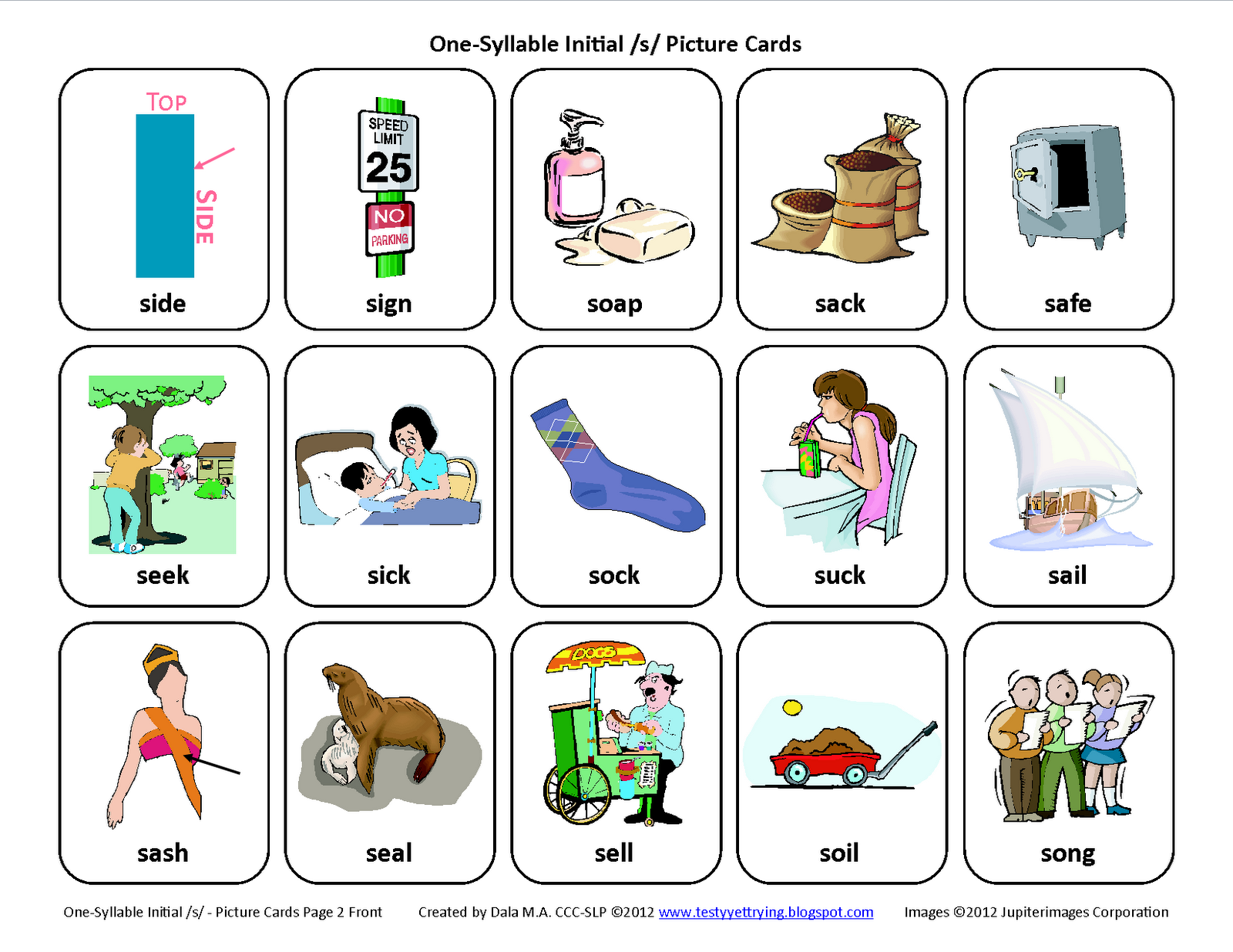 Free Printable Speech Therapy Worksheets