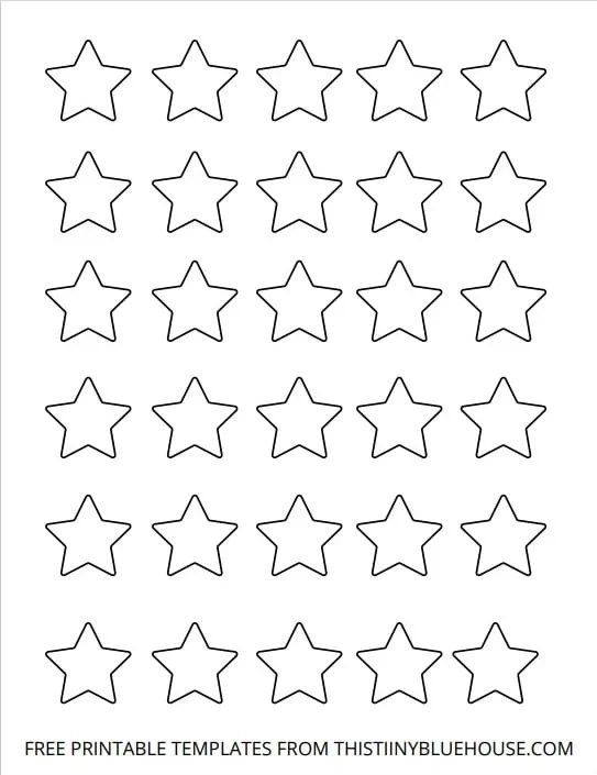 Free Printable Star Template 6 Small Medium And Large Star Outlines