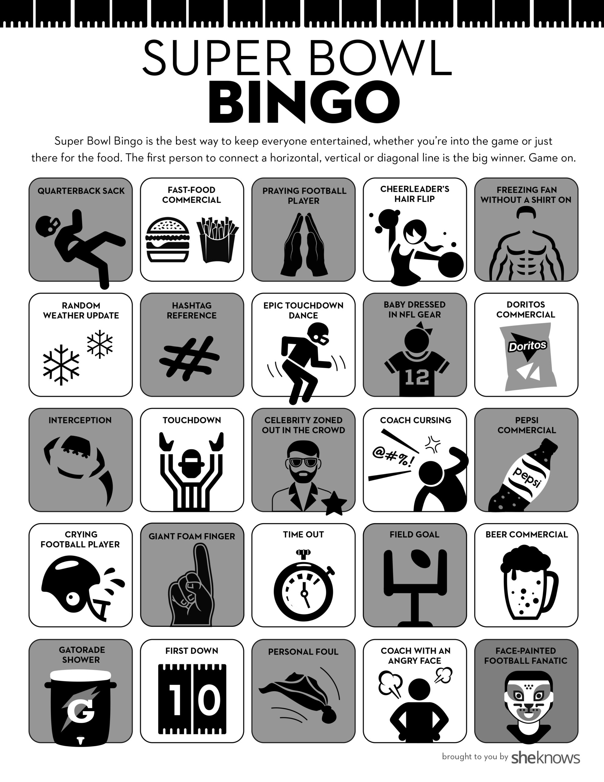 Free Printable Super Bowl Bingo