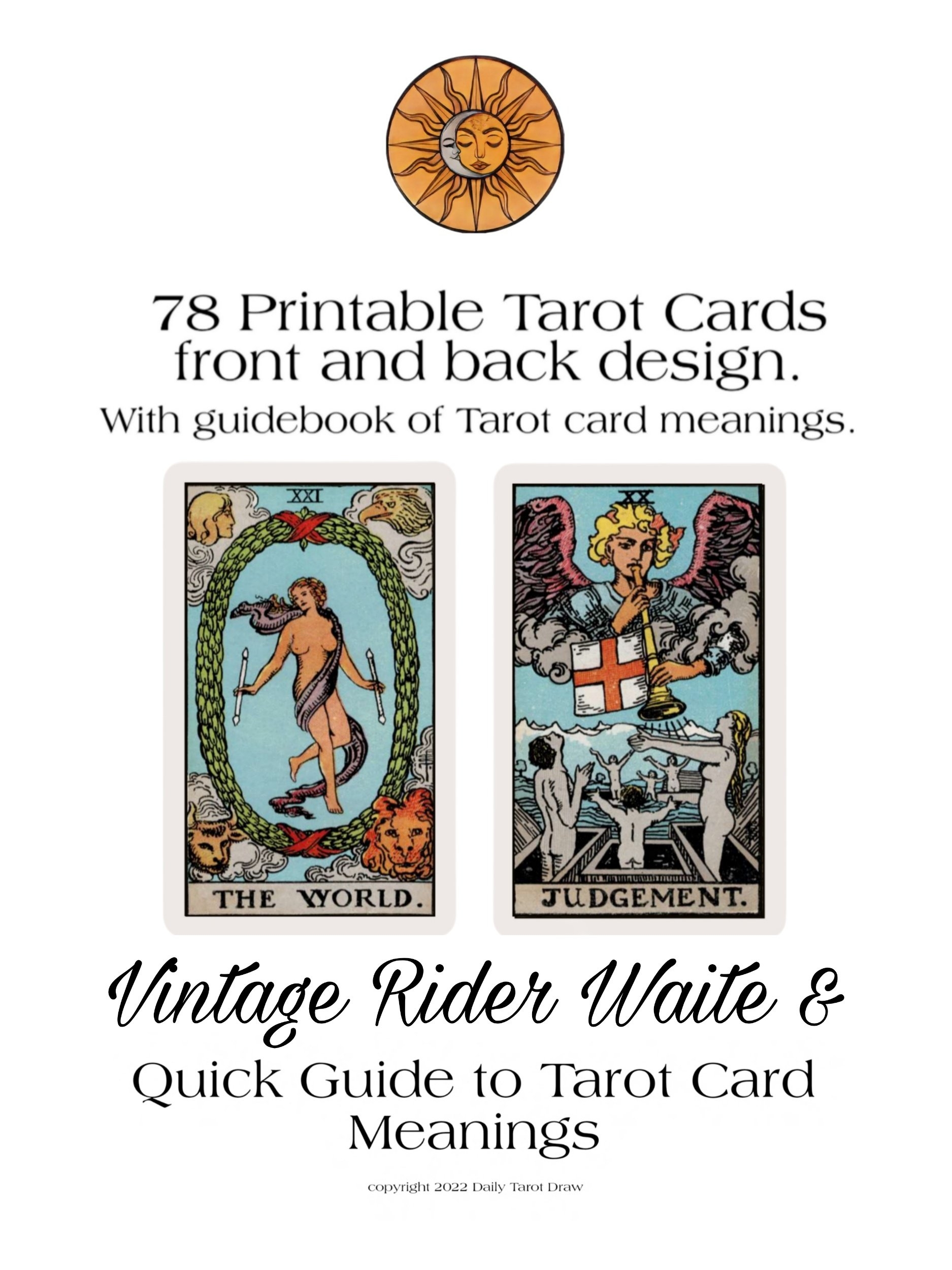 printable tarot card