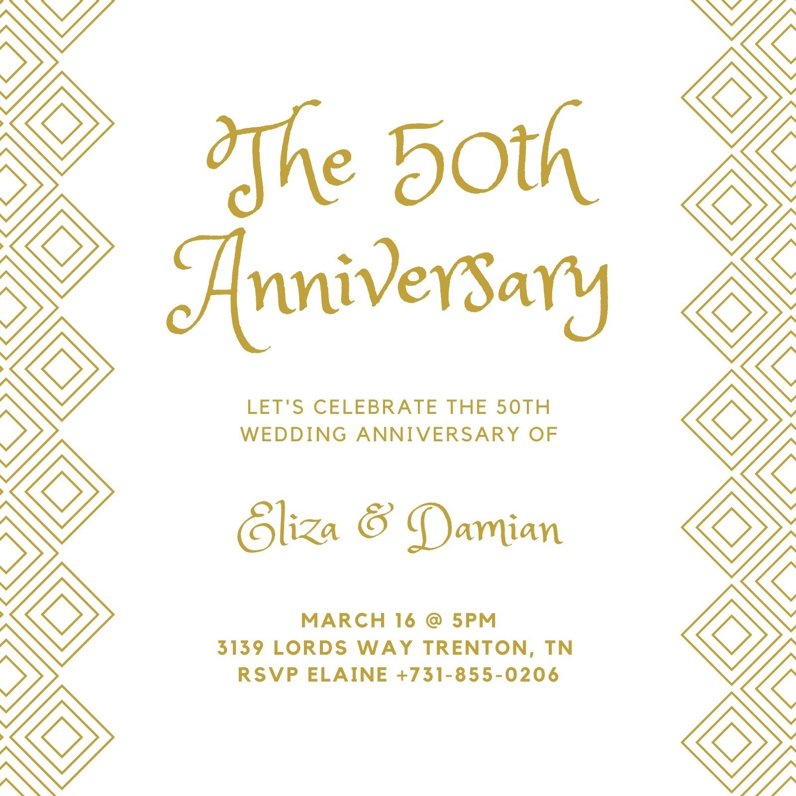 Free Printable Template Free 50th Wedding Anniversary Invitations 