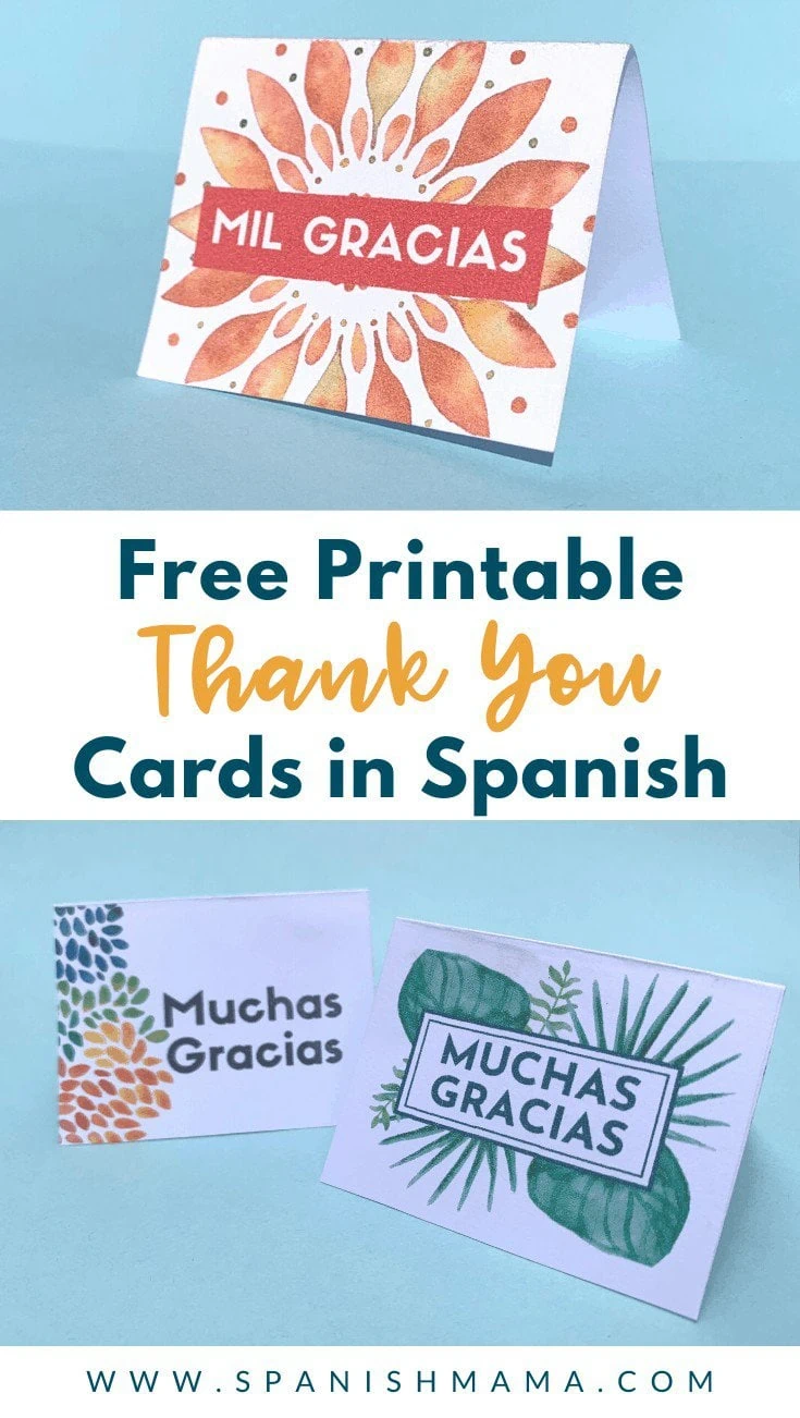 Free Printable Thank You Cards In Spanish Spanish Mama
