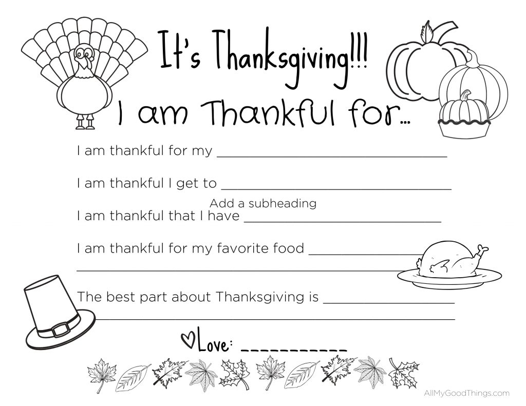 free printable thanksgiving pictures for kids