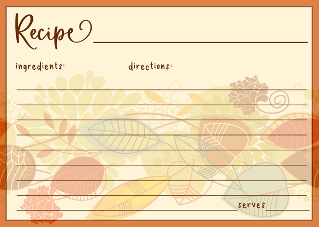 printable thanksgiving recipe cards